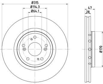 HELLA 8dd355125321 -  Тормозной диск