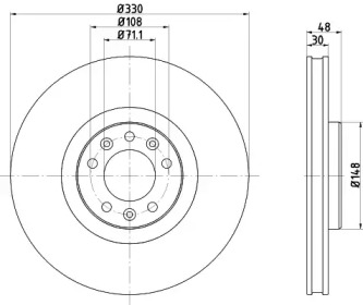 HELLA 8dd355125331 -  Тормозной диск