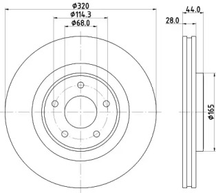 HELLA 8dd355125341 -  Тормозной диск