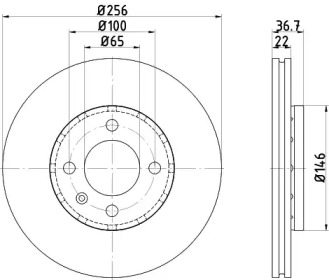 HELLA 8dd355125391 -  Тормозной диск