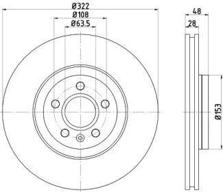 HELLA 8dd355125471 -  Тормозной диск