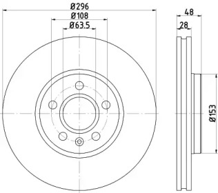 HELLA 8dd355125481 -  Тормозной диск