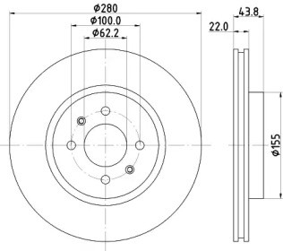 HELLA 8dd355125501 -  Тормозной диск