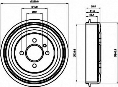 HELLA 8dt355300011 -  Тормозной барабан