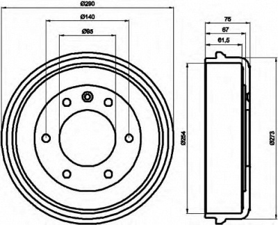 HELLA 8dt355300041 -  Тормозной барабан