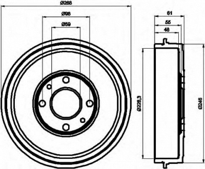 HELLA 8dt355300071 -  Тормозной барабан