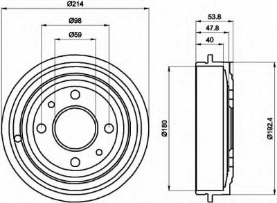 HELLA 8dt355300081 -  Тормозной барабан