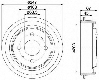HELLA 8dt355300101 -  Тормозной барабан