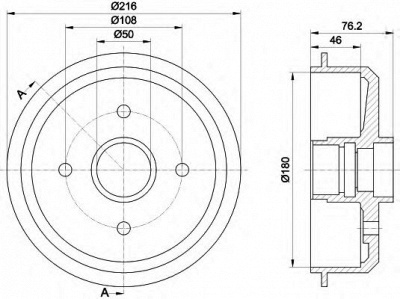 HELLA 8dt355300111 -  Тормозной барабан