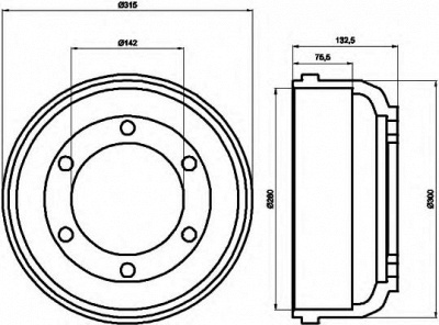 HELLA 8dt355300211 -  Тормозной барабан