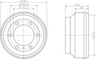 HELLA 8dt355300221 -  Тормозной барабан