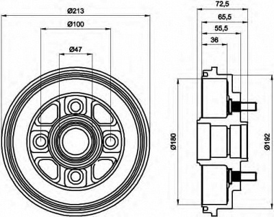 HELLA 8dt355300281 -  Тормозной барабан