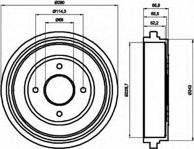 HELLA 8dt355300321 -  Тормозной барабан