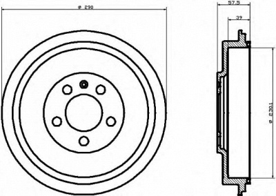 HELLA 8dt355300421 -  Тормозной барабан