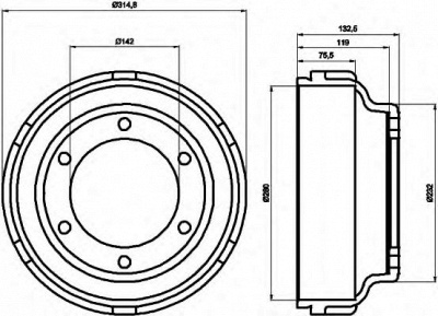 HELLA 8dt355300471 -  Тормозной барабан