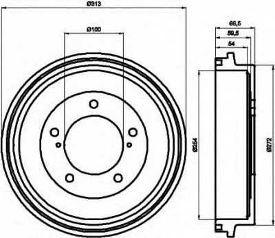 HELLA 8dt355300491 -  Тормозной барабан