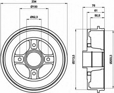 HELLA 8dt355300611 -  Тормозной барабан