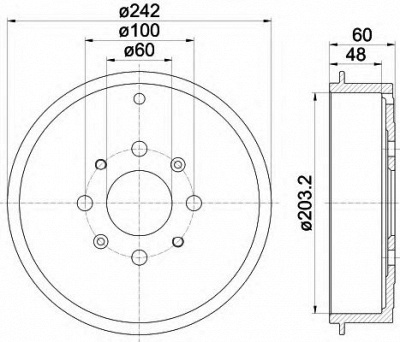 HELLA 8dt355300681 -  Тормозной барабан