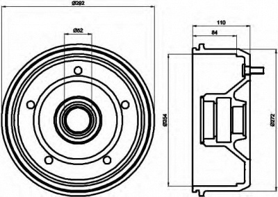 HELLA 8dt355300701 -  Тормозной барабан