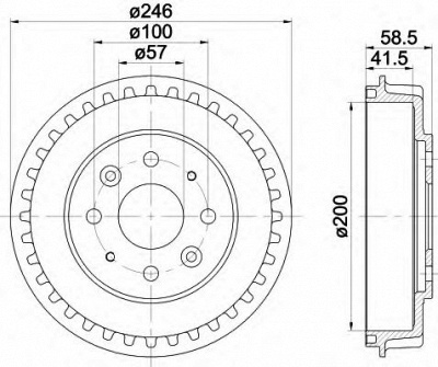 HELLA 8dt355300781 -  Тормозной барабан