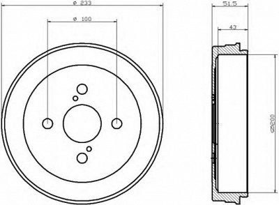 HELLA 8dt355300791 -  Тормозной барабан