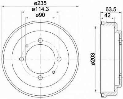 HELLA 8dt355300831 -  Тормозной барабан