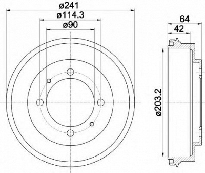 HELLA 8dt355300841 -  Тормозной барабан