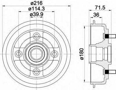 HELLA 8dt355300851 -  Тормозной барабан