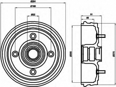 HELLA 8dt355300891 -  Тормозной барабан