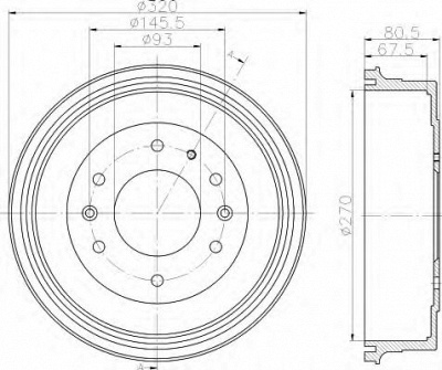 HELLA 8dt355301051 -  Тормозной барабан