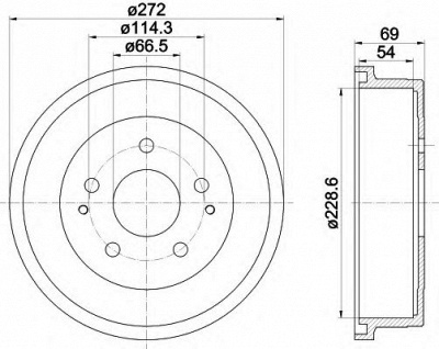 HELLA 8dt355301121 -  Тормозной барабан