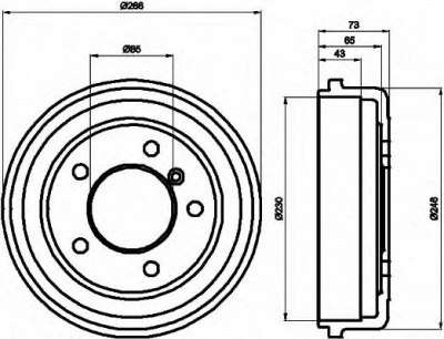 HELLA 8dt355301151 -  Тормозной барабан