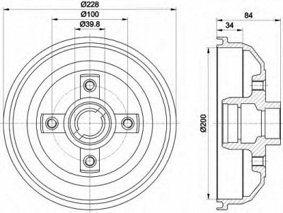 HELLA 8dt355301161 -  Тормозной барабан