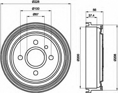HELLA 8dt355301181 -  Тормозной барабан