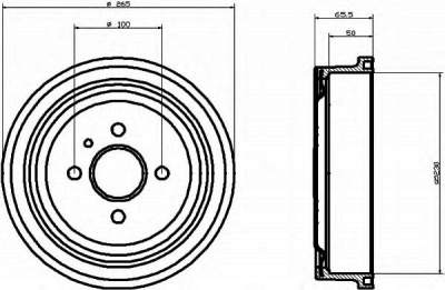 HELLA 8dt355301201 -  Тормозной барабан