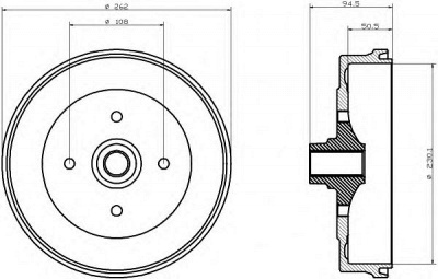 HELLA 8dt355301251 -  Тормозной барабан