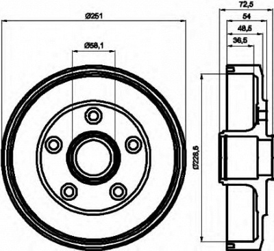 HELLA 8dt355301301 -  Тормозной барабан