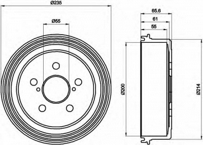 HELLA 8dt355301321 -  Тормозной барабан