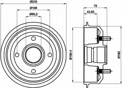 HELLA 8dt355301331 -  Тормозной барабан