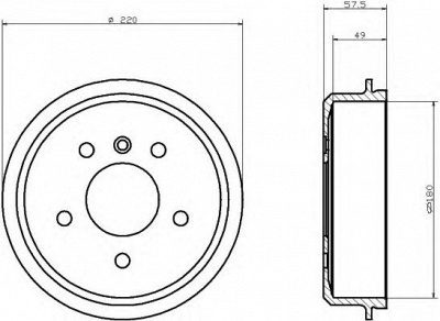 HELLA 8dt355301451 -  Тормозной барабан