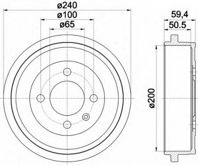 HELLA 8dt355301571 -  Тормозной барабан