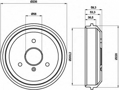 HELLA 8dt355301581 -  Тормозной барабан