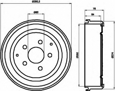 HELLA 8dt355301641 -  Тормозной барабан