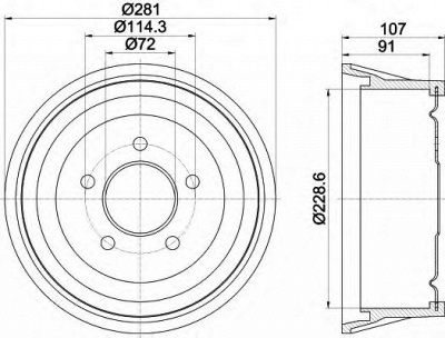 HELLA 8dt355301771 -  Тормозной барабан