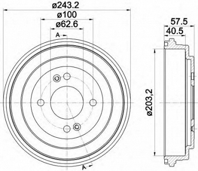 HELLA 8dt355301881 -  Тормозной барабан