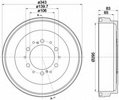 HELLA 8dt355301911 -  Тормозной барабан
