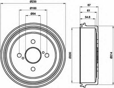 HELLA 8dt355302161 -  Тормозной барабан