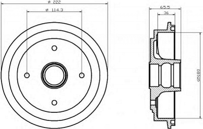 HELLA 8dt355302351 -  Тормозной барабан