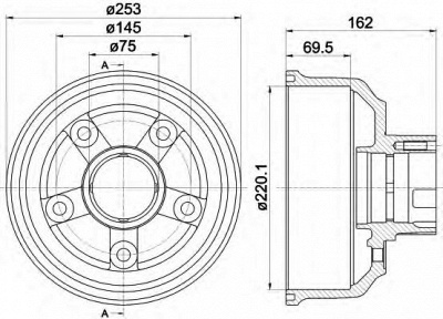 HELLA 8dt355302411 -  Тормозной барабан