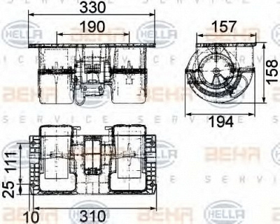 HELLA 8ew009160761 -  Вентилятор салона